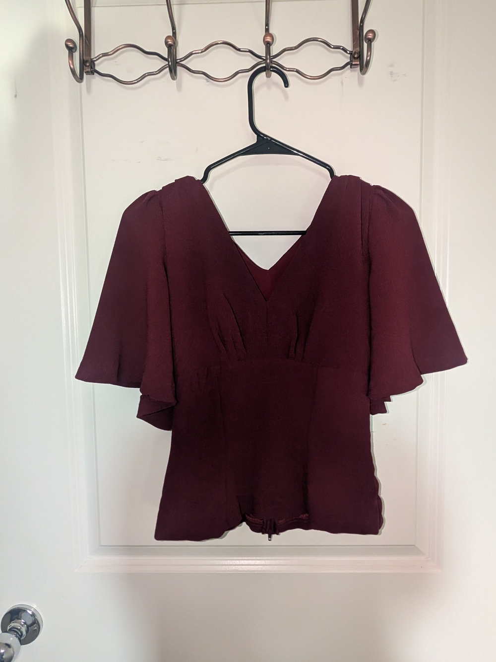 Pinup Couture Laura Byrnes Deadly Dames Flutter Viva Top In Plum